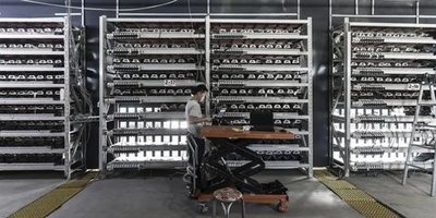 Antminer S21 mining rig in a cutting-edge data center